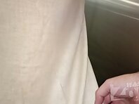 Up2997#Under the skirt of a woman in a long white dress. Our operator spent a long time prep