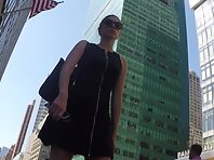 Up4254#Under the skirt of a girl in a short black dress. Our cameraman caught a close-up of 