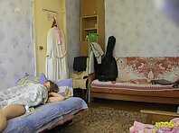 Sp1266#A young girl wakes up, and we see her through a hidden camera