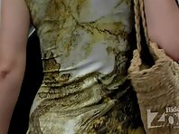 Up1705#Blonde in yellow dress. Hairy crotch and round ass in blue panties. Our operator took