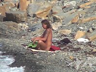 Nu1620#Two beauty talking in the surf. The sun of the body beautiful. We enjoy this spectacl