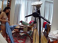 Pv36545#Hiddencam in the wardrobe. A hidden camera caught a completely naked baby with smooth