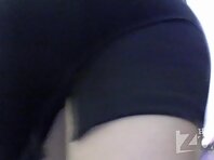 Up2338#Curvaceous brunette in a slim black dress. Our operator was able to make some great s