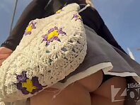 Up4439#Upskirting a girl in a short gray skirt. Our cameraman managed to catch a close-up of