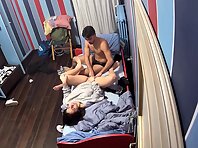 Pv36550#Hiddencam in the bedroom. A hidden camera caught a naked couple in the bedroom.