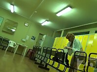 Lo1323#Woman rubs her naked body in cream, turning to our hidden camera different parts of h