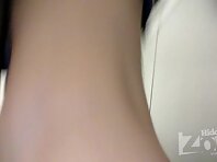 Up1706#Slender girl in a gray short dress. Nice ass in white thong. The girl did not notice 