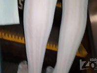 Up2495#Under the skirt of a slender girl in a yellow sarafan. Our operator managed to make s