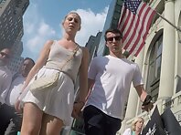 Up4150#Upskirt of a girl in a short white skirt. Our cameraman managed to catch a close-up o