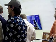 Up1891#The brunette in a short red skirt. Our operator managed to shoot a great hot teen gir