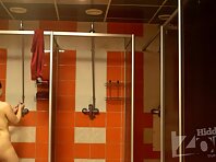 Sh1193#Girl takes a shower of small stature after the pool. It is completely undressed and w