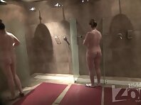 Sh1679#Some girls finish washing themselves, others come instead. They are all young and bea