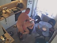 Pv36683#Hiddencam in the kitchen. A hidden camera caught a naked couple in the kitchen.