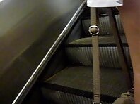 Up1561#A girl in a short white skirt with a big ass in white strings