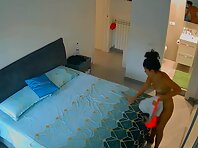 Pv36576#Hiddencam in the bedroom. A hidden camera caught a completely naked tanned baby with 