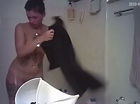 Pv36543#Hiddencam in the bathroom. A hidden camera caught a completely naked baby with smooth