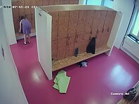 Lo2023#Women after fitness go to the locker room. We clearly see everything that happens the