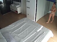 Pv35766#Hiddencam in the bedroom. A hidden camera caught a completely naked tanned baby with