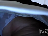 Up1723#The blonde in a white skirt. Aged Woman. Her ass in white lace panties elderly too.