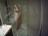 Pv35432#Hiddencam in the bathroom. A hidden camera caught a completely naked mature with smoo