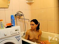 Sp1476#She still has time to talk on a cell phone - probably her friend asked how the prepar