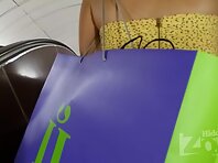 Up2551#Under the skirt of a slender blonde in a yellow sarafan. Our operator managed to make