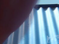 Bc1868#Young pretty woman in a purple swimsuit slowly undressed. Excellent close-up shots sh