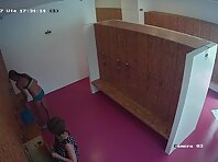 Lo2052#The girls returned from training. Two immediately completely undressed. Both have big