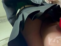 Up4333#A girl in a short black skirt is seen up under her skirt. Our spy cameraman captured 