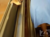 Up2899#Upskirt tanned girl in a short blue dress. Gorgeous ass and shaved crotch in white pa