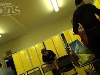 Lo1402#Two students undress before you go to the shower. Locker room voyeur cam watching the