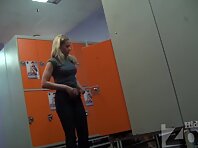 Lo1250#Sexy blonde disguised her panties and we admire her neat trimmed pussy. It's a pity t