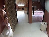 Pv36032#Hidden camera in the spa center. Hidden camera caught a completely naked mature in a