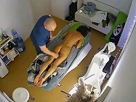 Pv36736#Hidden camera in a massage therapist's office. A hidden camera caught a completely na