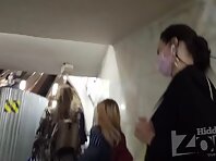 Up3032#Upskirt to a slender beauty in a short blue skirt. Our operator brazenly put his hand