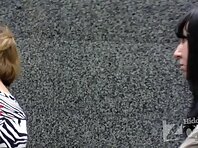 Up1797#Brunette in a short gray dress. Nice ass in white lace panties and pantyhose. The gir